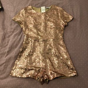 Rose gold sequence romper